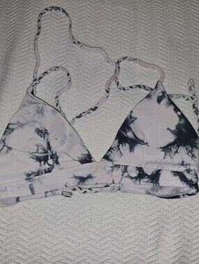 Romwe Tie Dyed Patterned Multicolored Bikini Top Only sz Small inserts included
